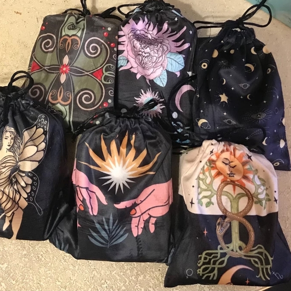 6 Pcs Tarot Card Velvet Storage Bag Dice Drawstring Holder Jewelry Pouch - Picture 3 of 3